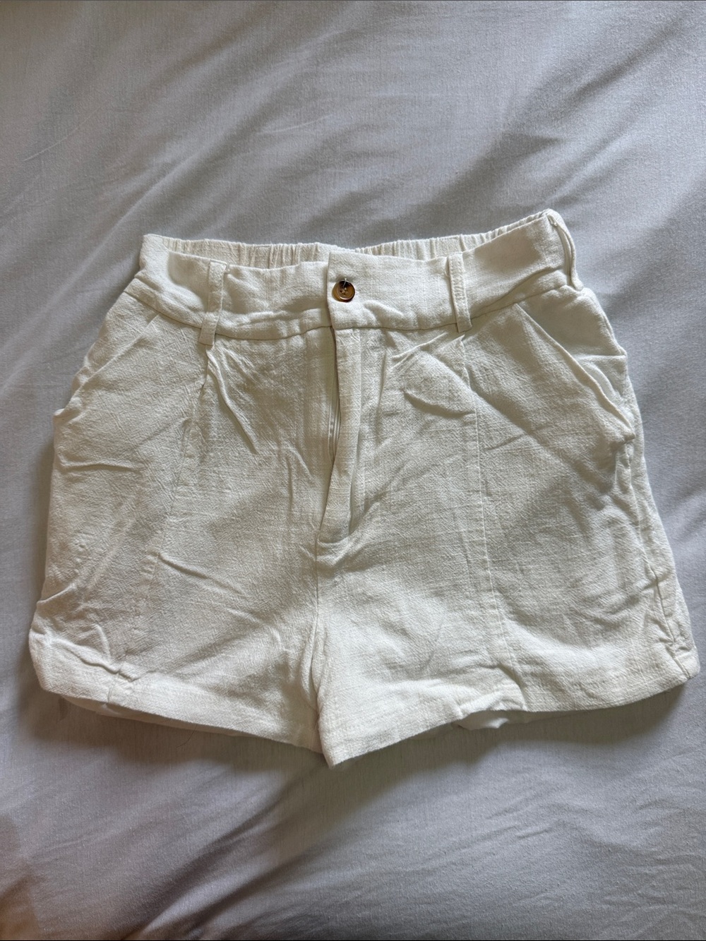 Walter Baker Cream High-Waist Tailored Shorts
